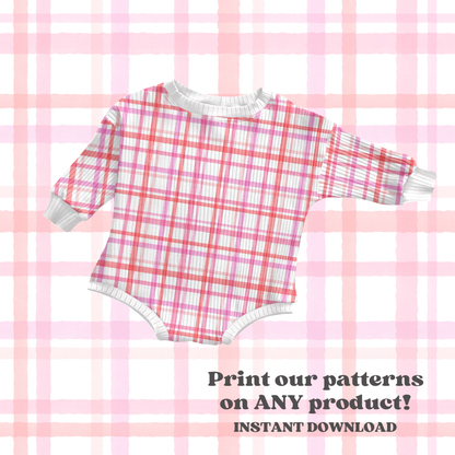 Watercolor Pink Plaid