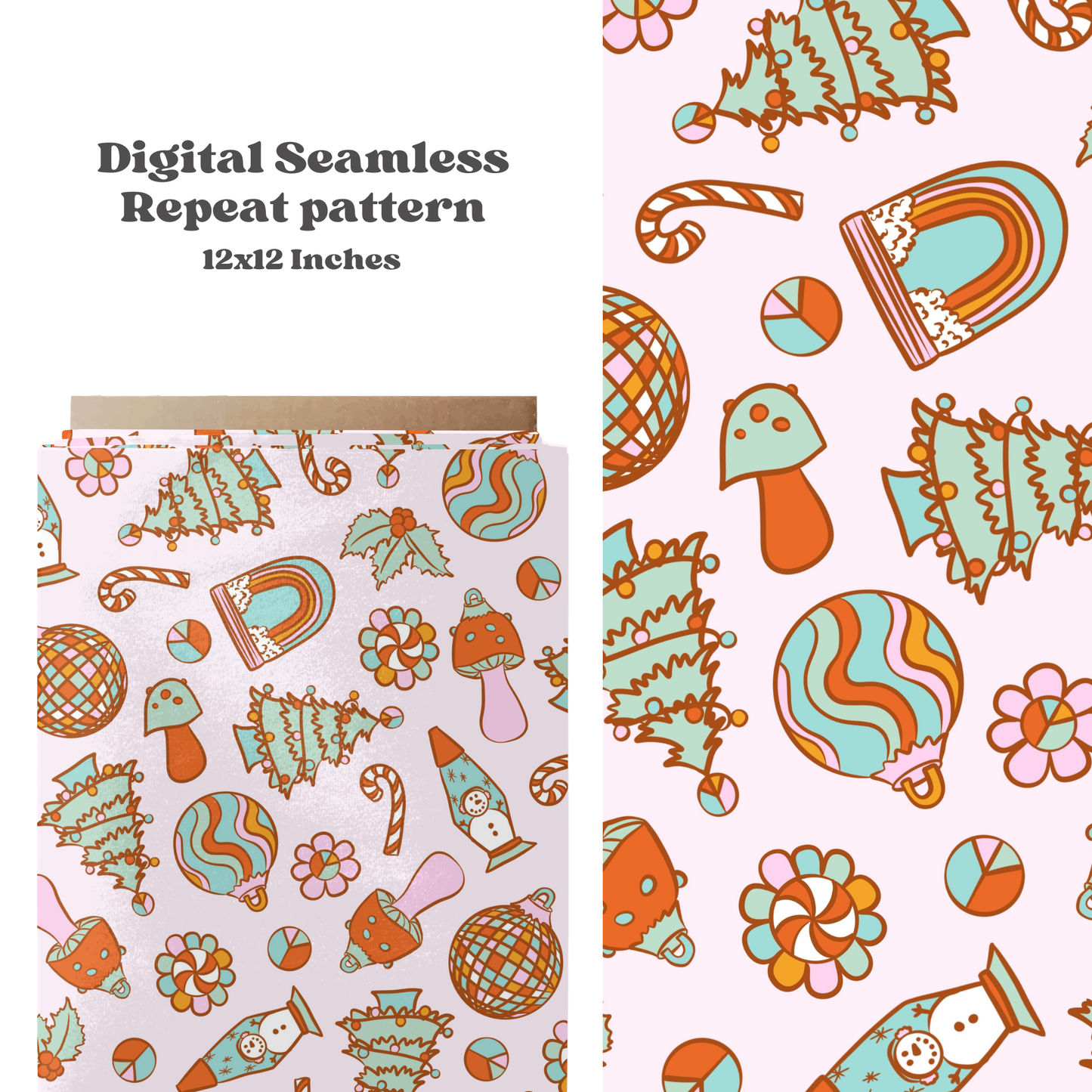 Retro Groovy Christmas Pattern