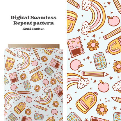 Back to school seamless pattern