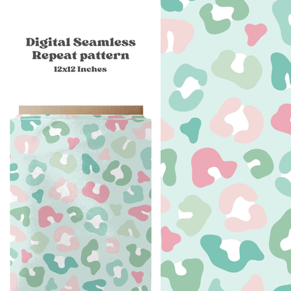 Blue and pink Cheetah print seamless pattern