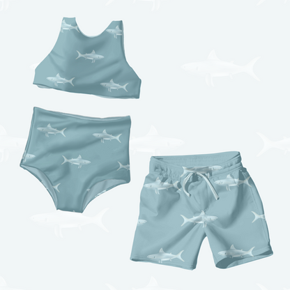 Navy Summer Sharks Pattern