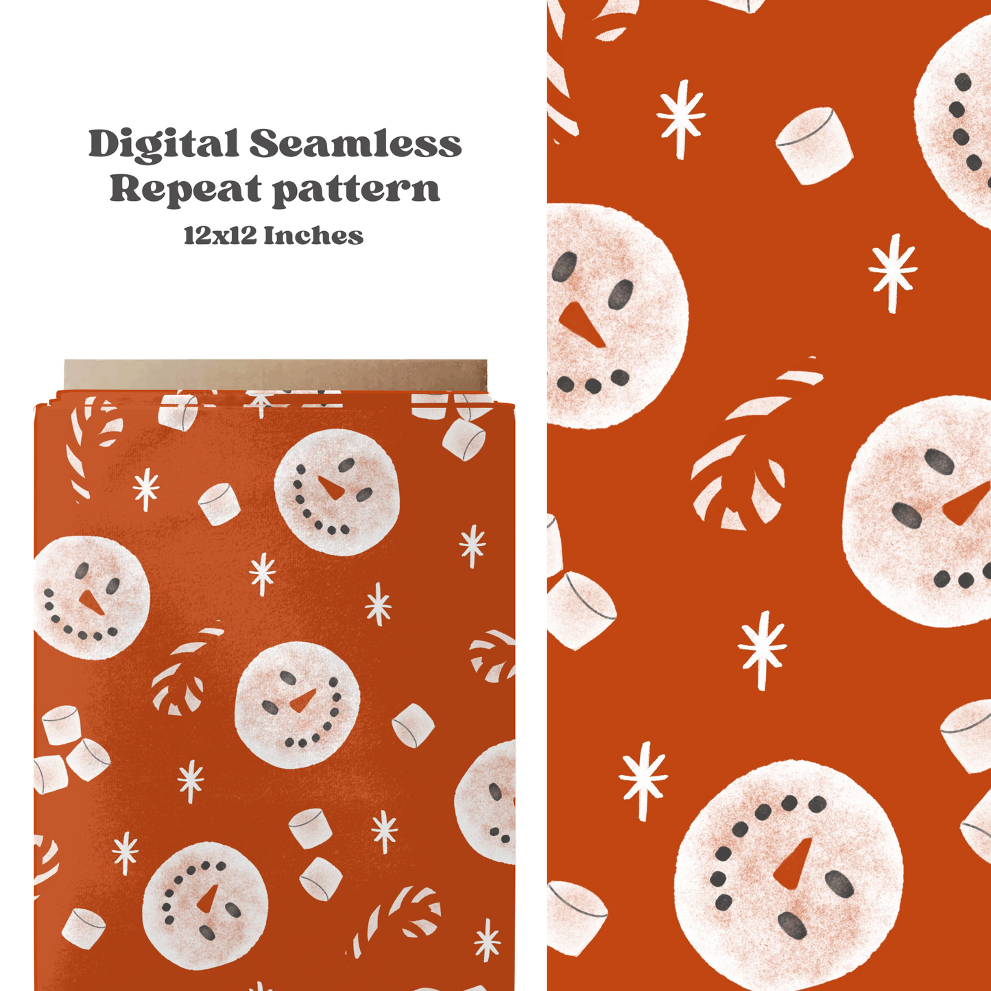 Winter Snowmen Seamless Pattern