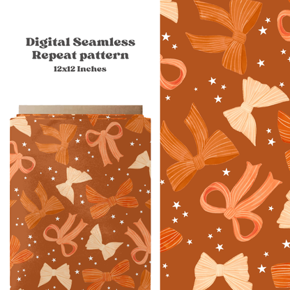 Trendy fall bows Seamless pattern