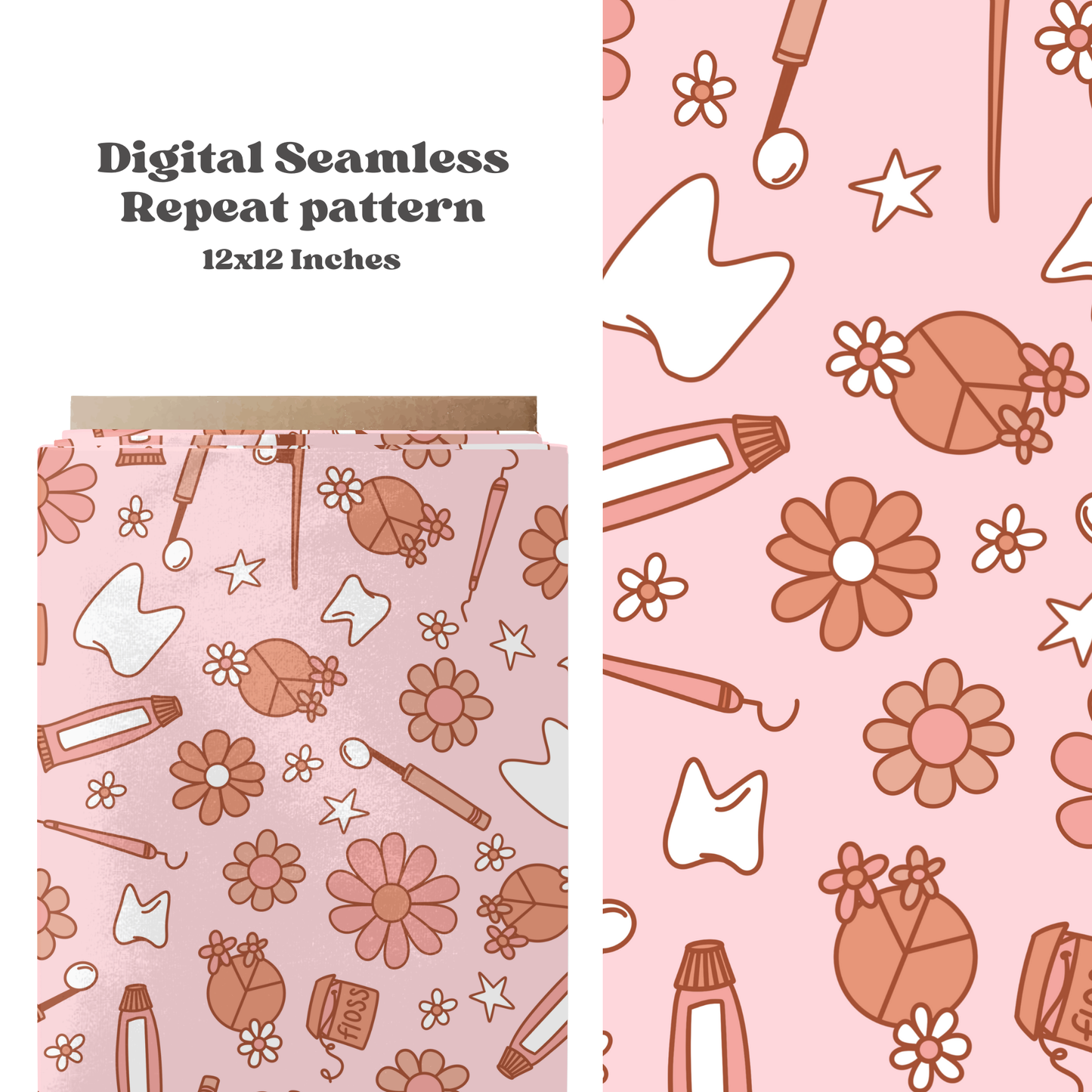 Trendy Dental medical Seamless Pattern