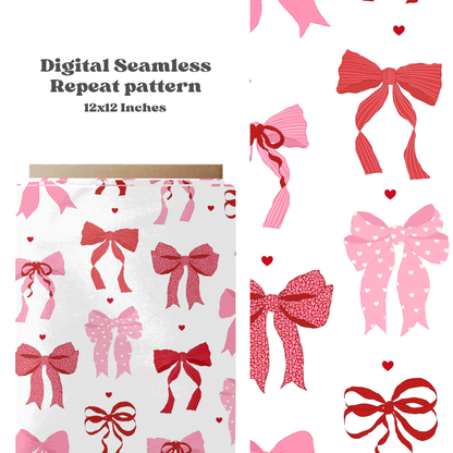 Valentine bow seamless pattern