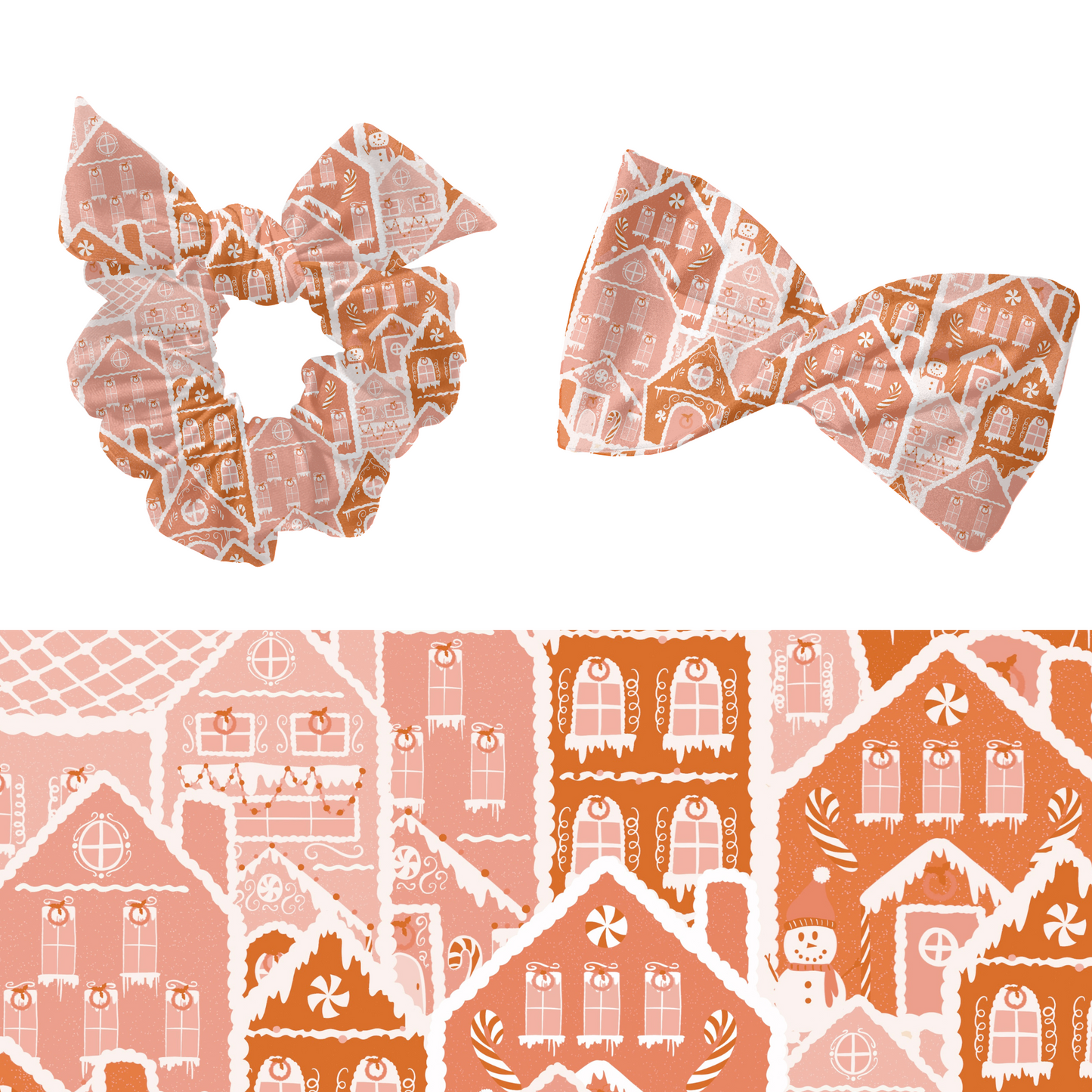 Neutral Gingerbread house Pattern Design