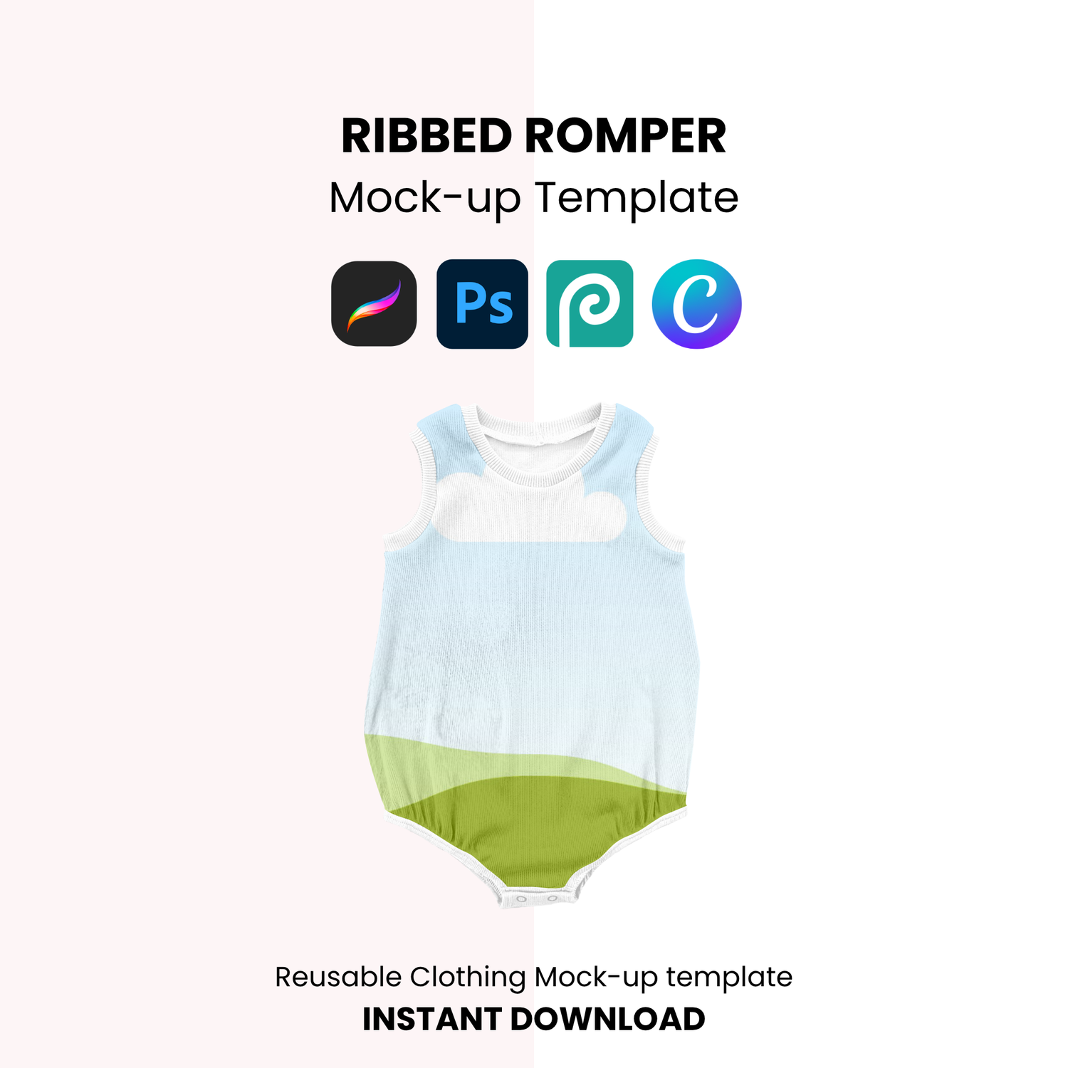 Ribbed Romper Mock-up