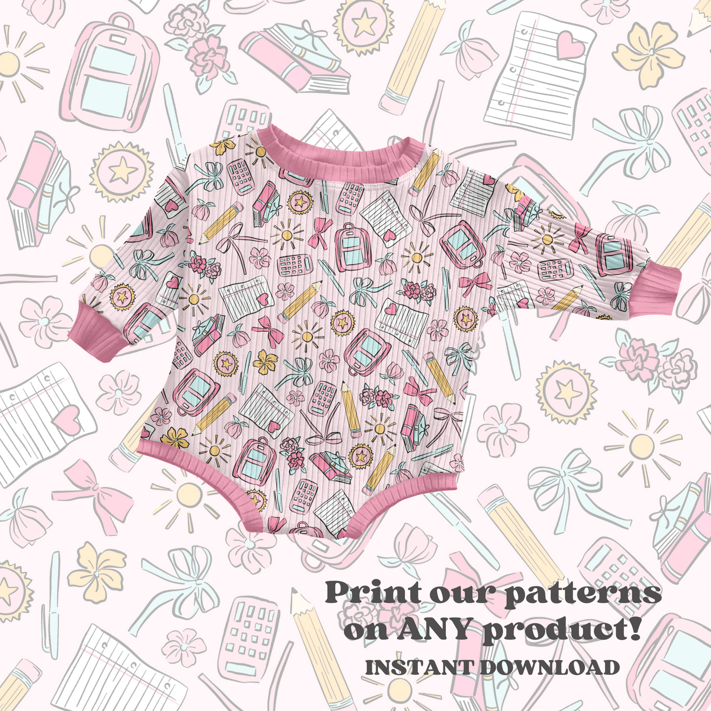 Girly school supply bows