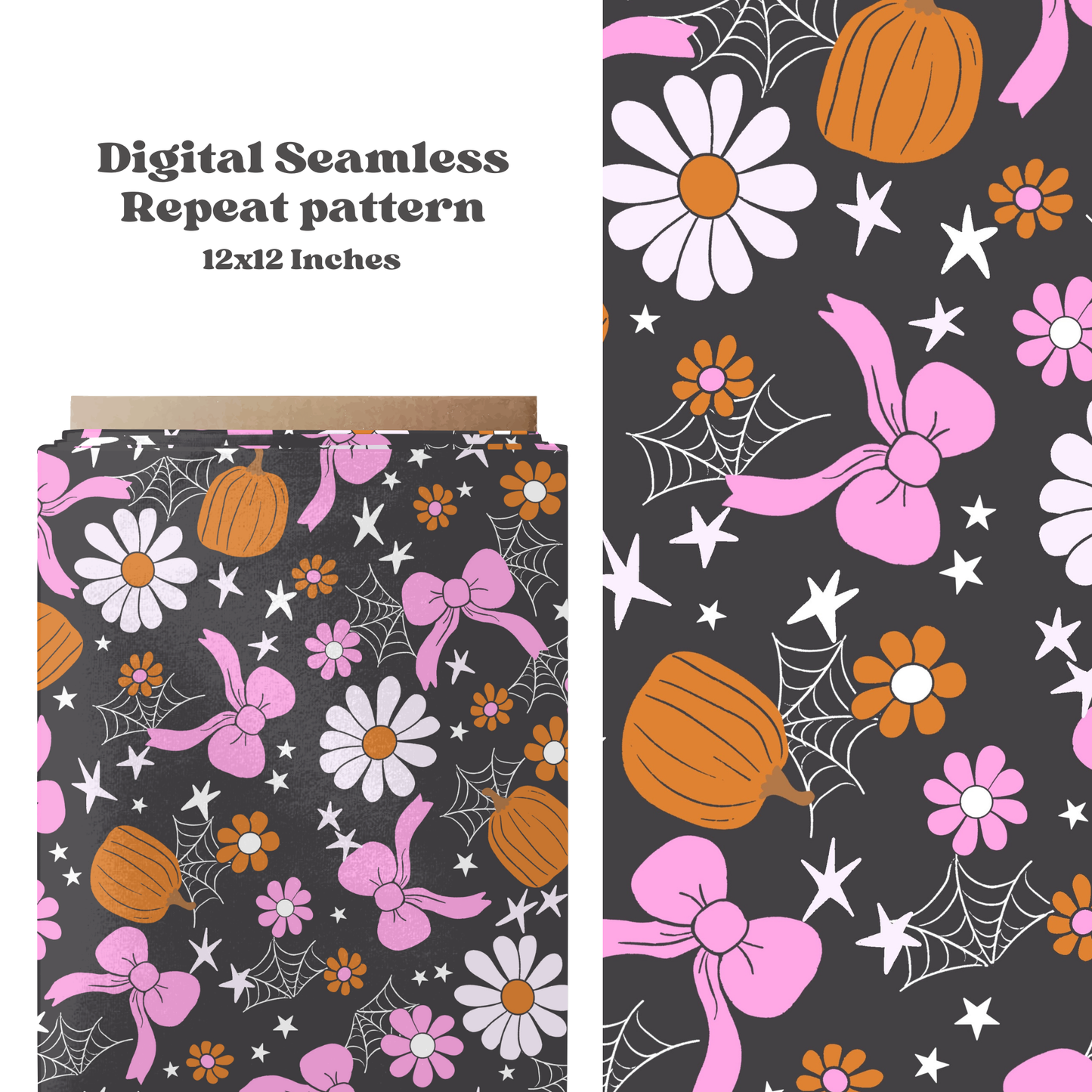 Girly Spooky Bows Seamless pattern