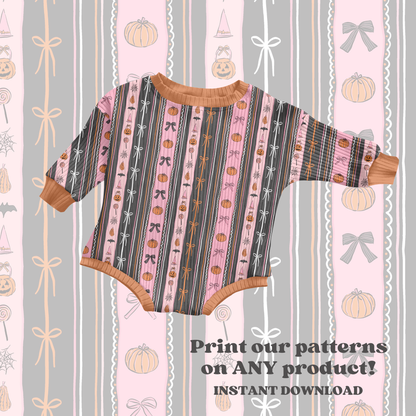 Coquette Halloween Stripe