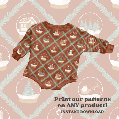 Snow globes on red background