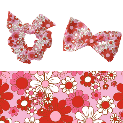 Valentines retro floral seamless pattern design