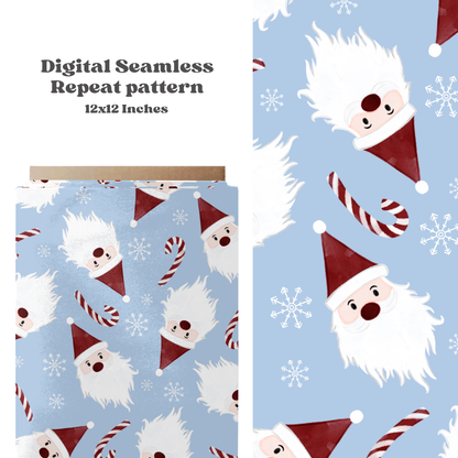 Christmas Gnomes on Blue Background