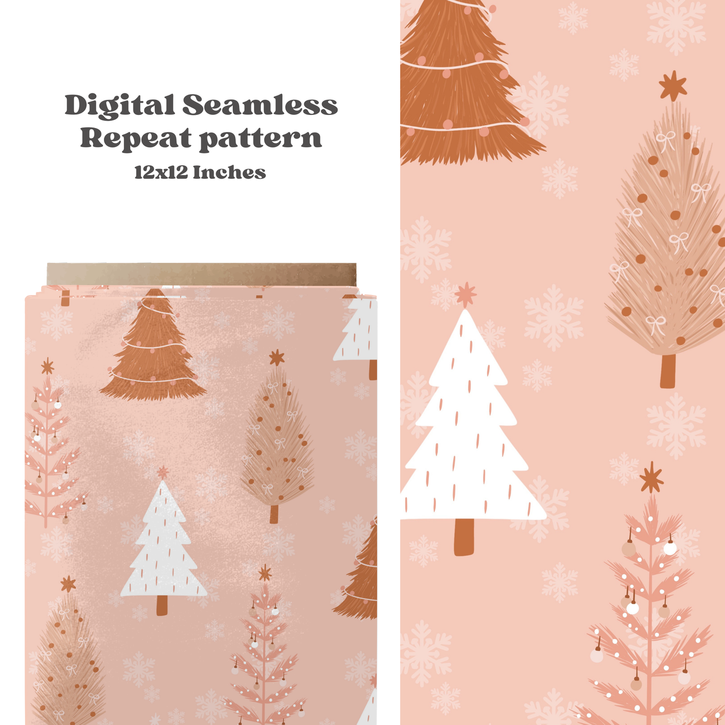 Boho Neutral Christmas trees Pattern