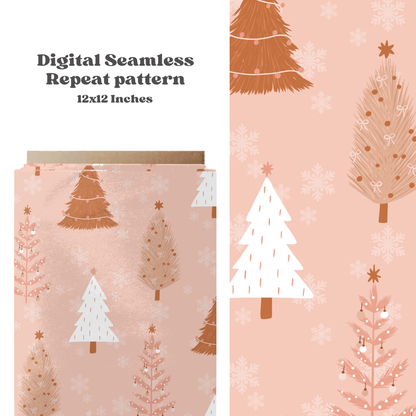 Boho Neutral Christmas trees Pattern