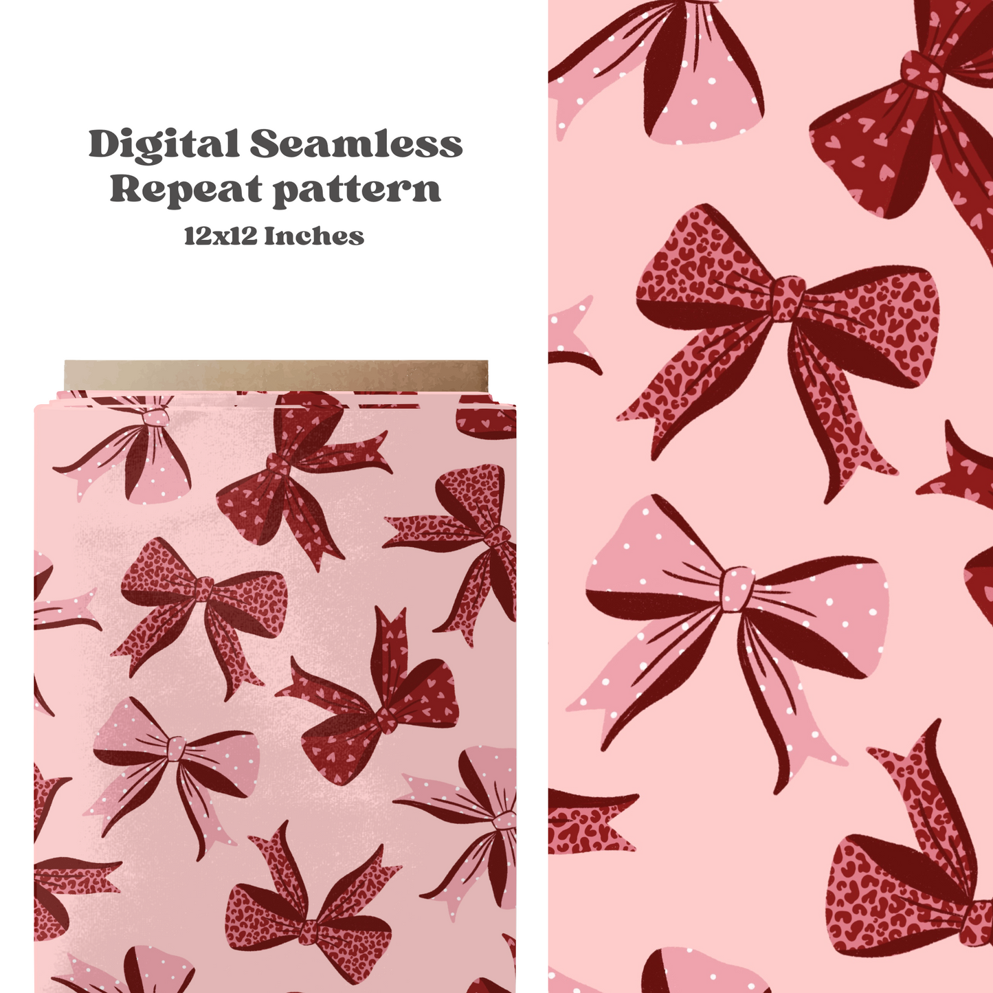 Coquette Valentine bows Seamless Pattern