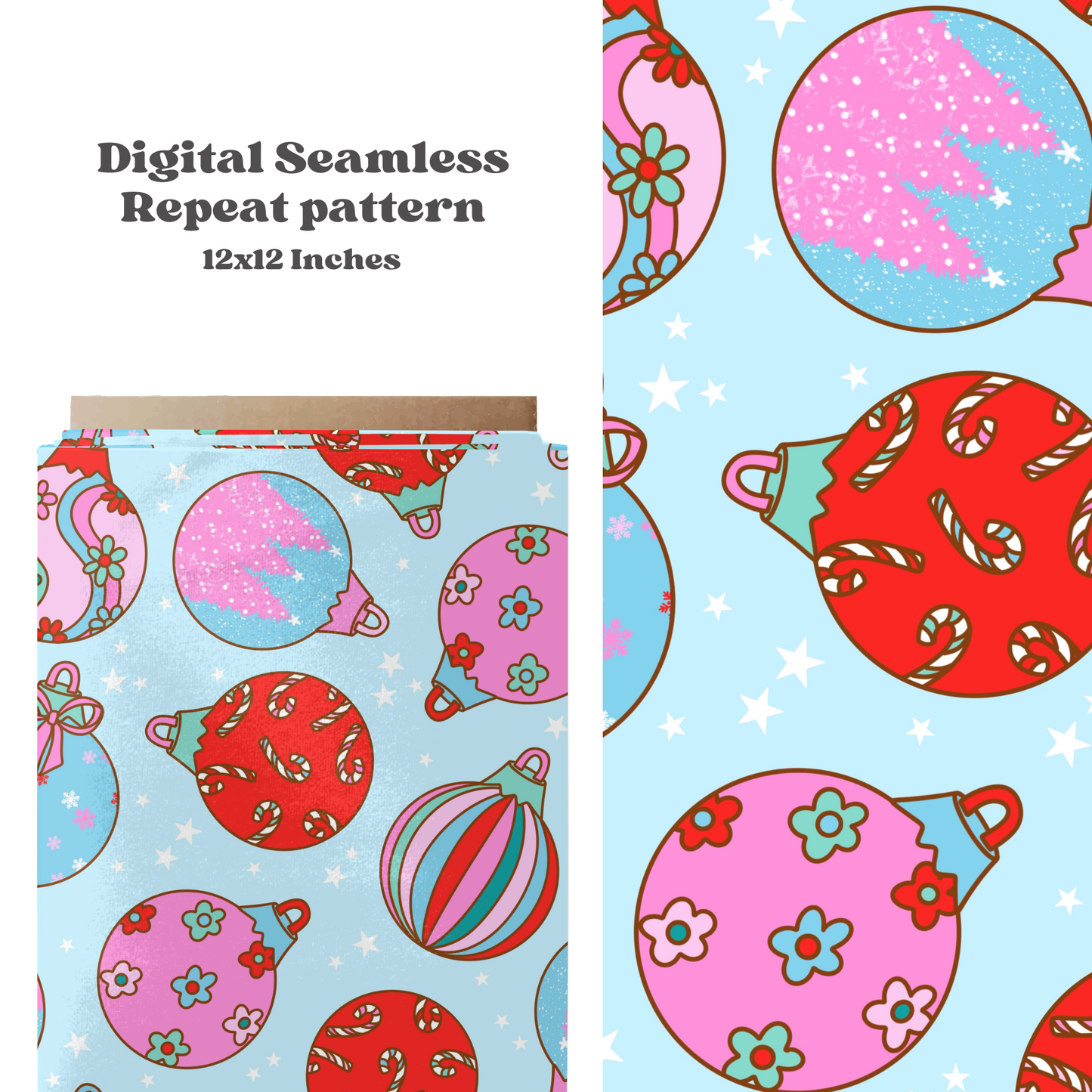 Bright Christmas ornaments Seamless Pattern