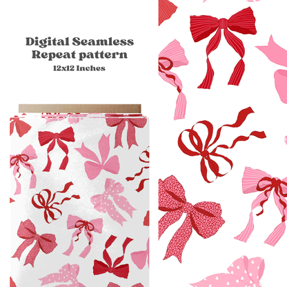 Valentine Coquette bows Seamless pattern