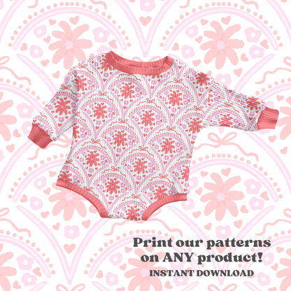 Watercolor Scallop Floral