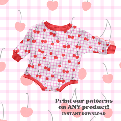 Vibrant cherry gingham