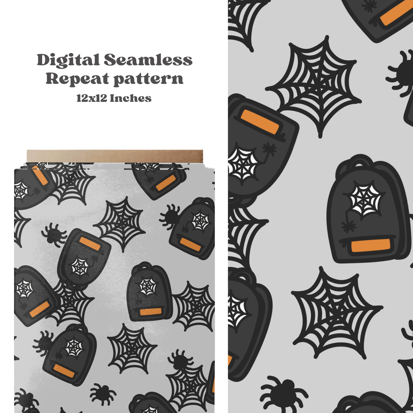 Spooky School Spiderweb Seamless Pattern