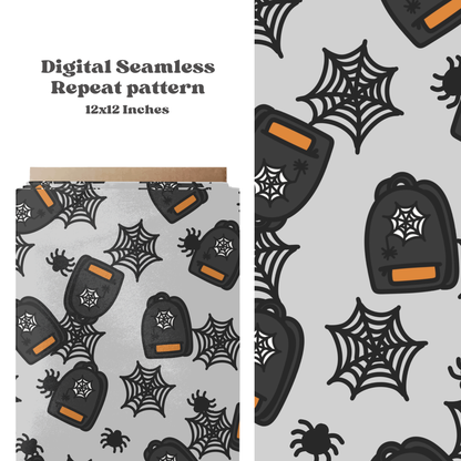 Spooky School Spiderweb Seamless Pattern