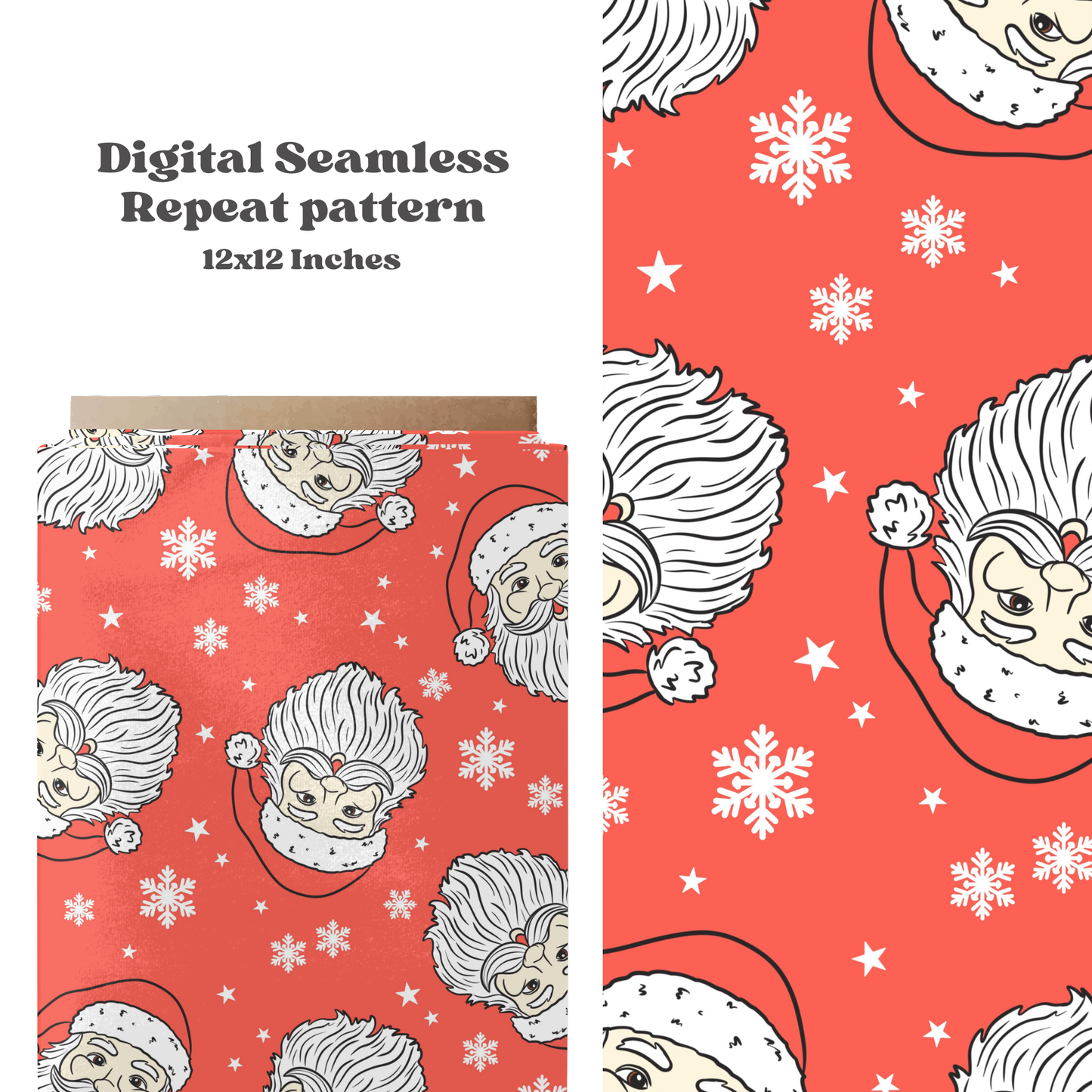 Trendy Red Christmas Santa Seamless pattern