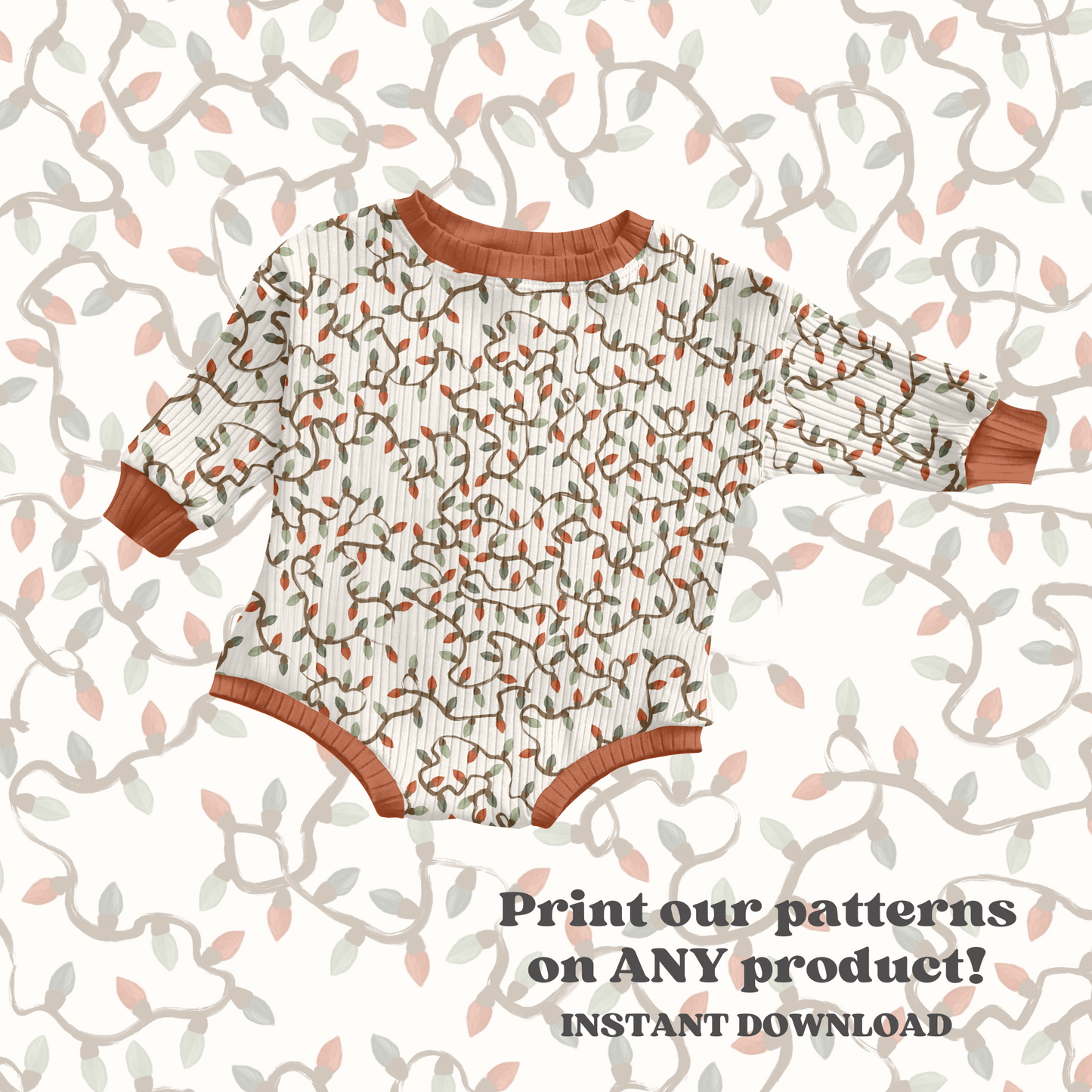 Traditional Watercolor Christmas lights