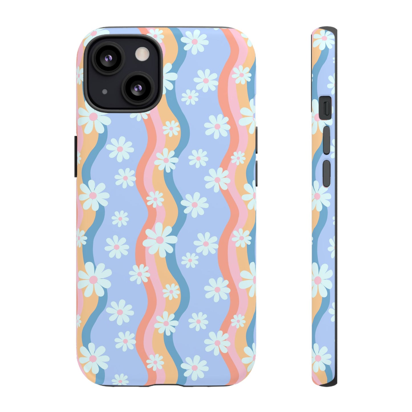 Blue Wavy Daisy Phone Case