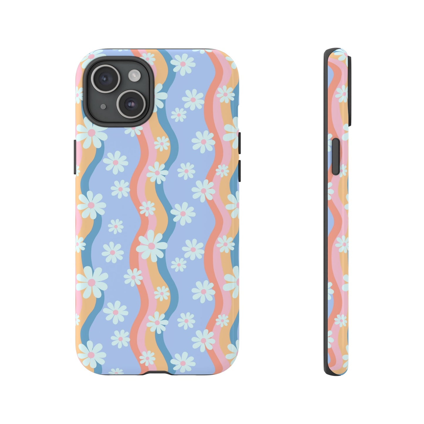 Blue Wavy Daisy Phone Case