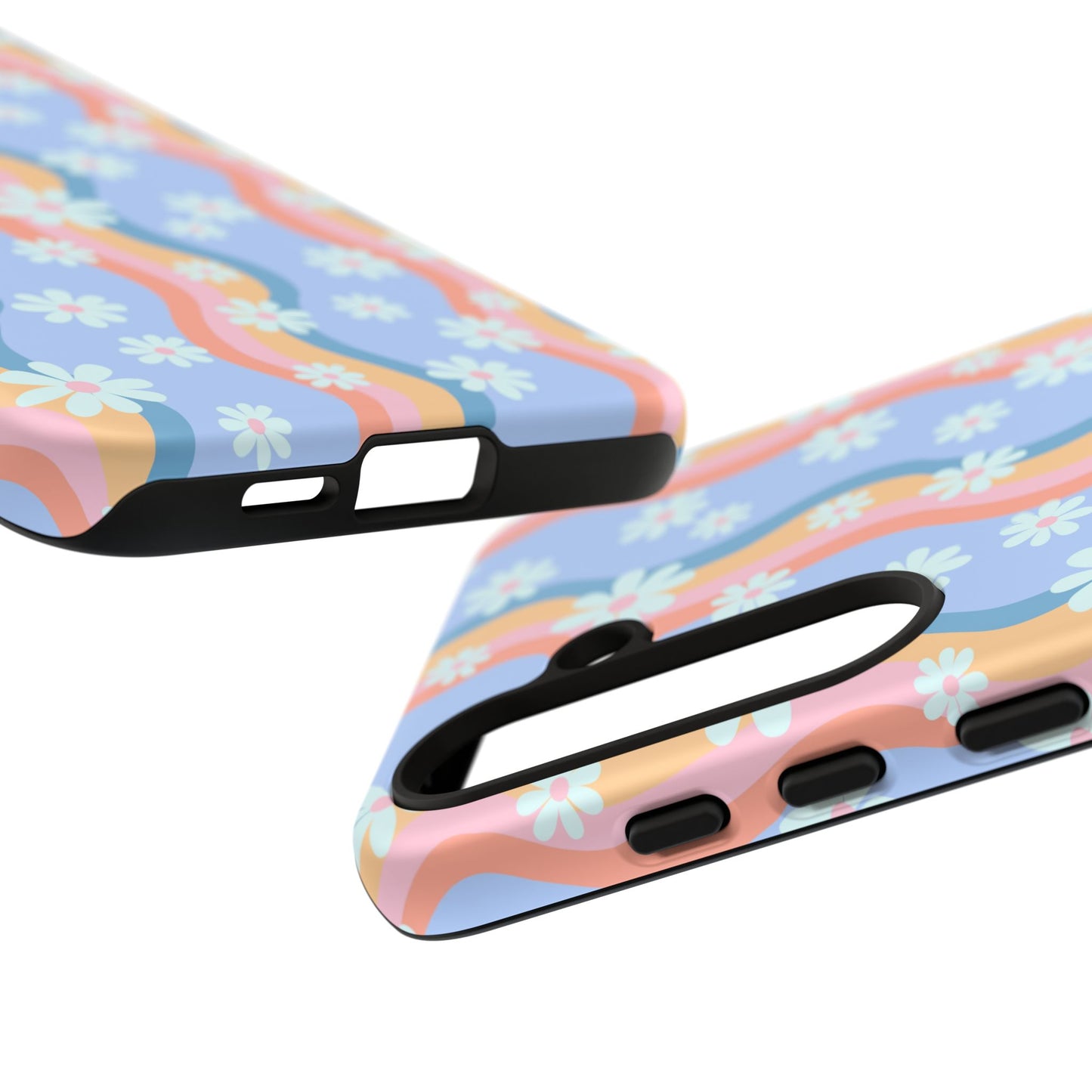 Blue Wavy Daisy Phone Case