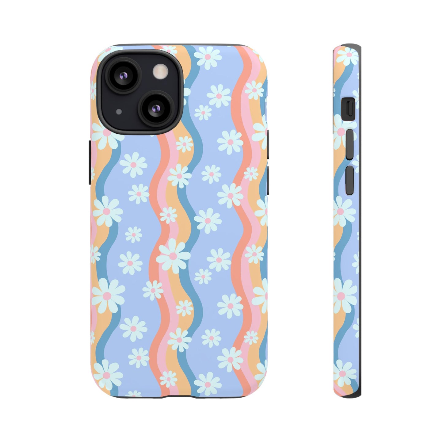 Blue Wavy Daisy Phone Case