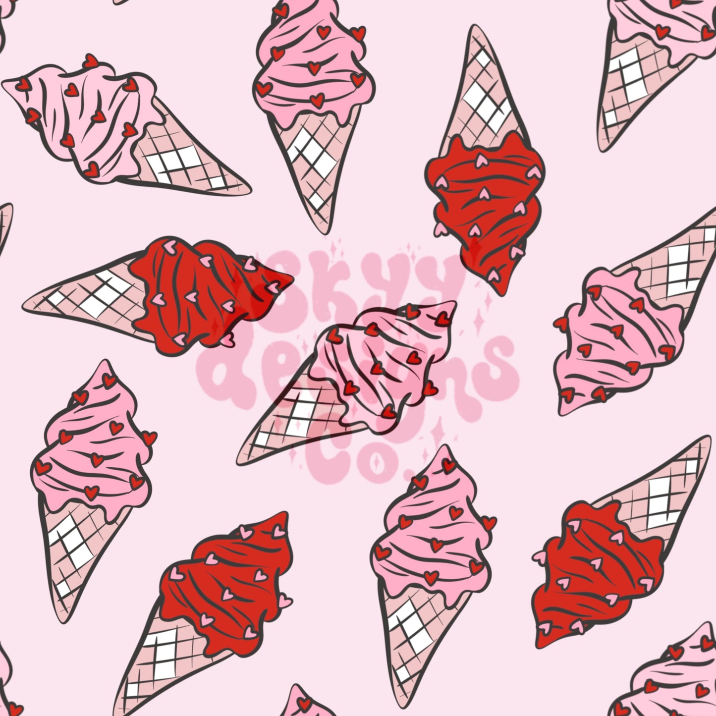 Love ice cream pattern design