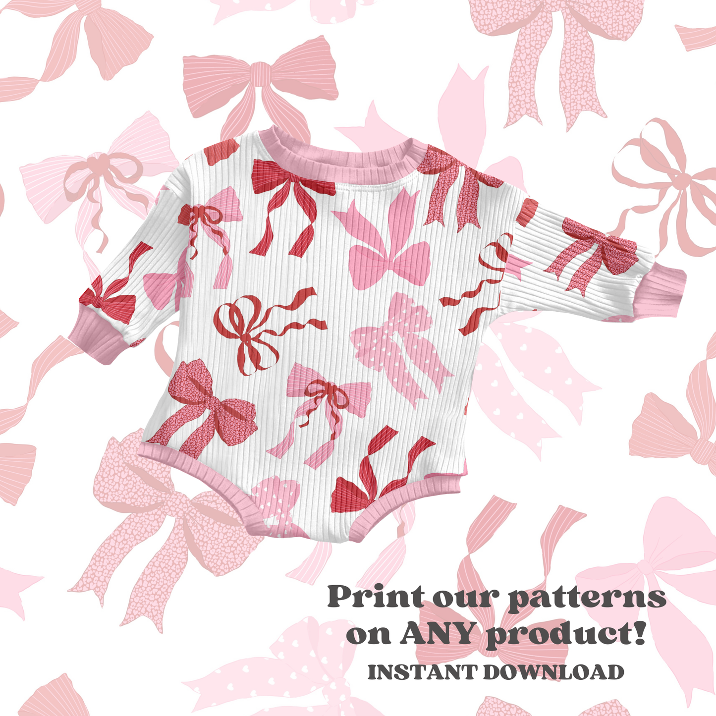 Valentine Coquette bows Seamless pattern