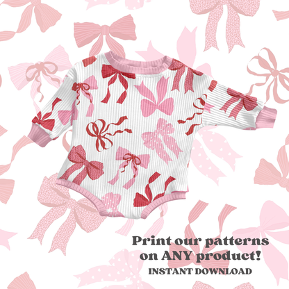 Valentine Coquette bows Seamless pattern