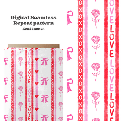 Valentine coquette stripes pattern