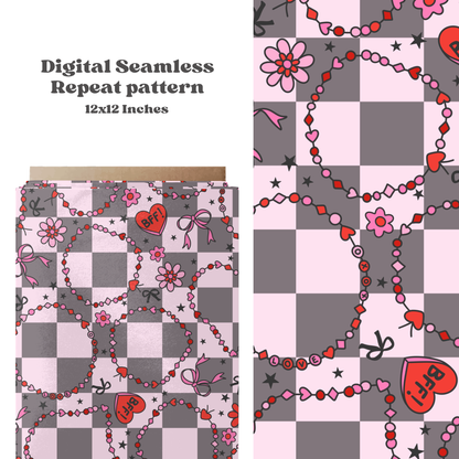 Valentine bracelets seamless pattern