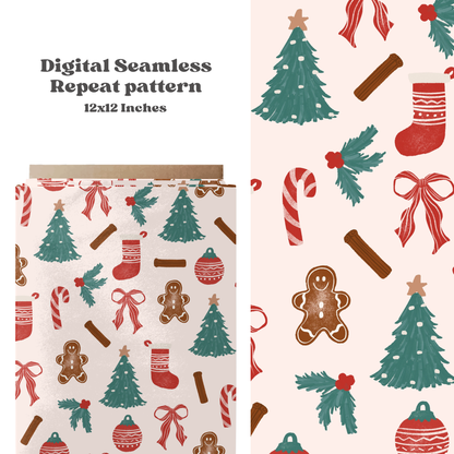 Traditional Christmas Seamless pattern