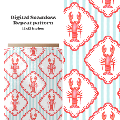 watercolor Lobster Patchwork