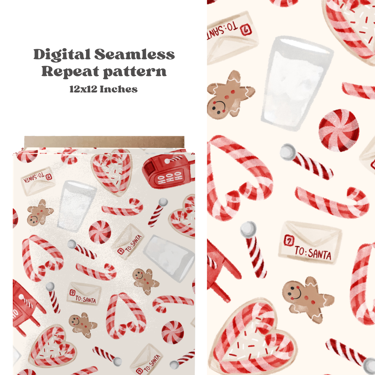 Christmas Santa mail seamless pattern