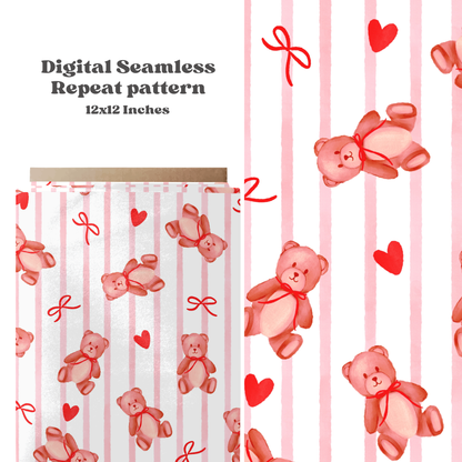 Preppy Watercolor Valentine Bears