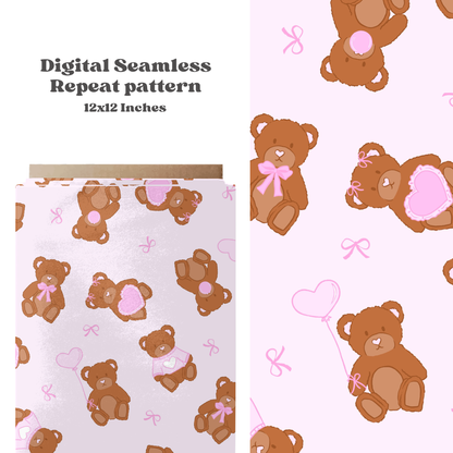 Valentine bears Seamless pattern