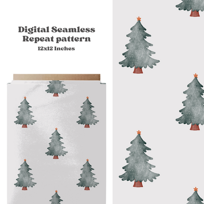 Watercolor Christmas Trees Pattern