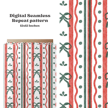 Christmas Coquette Stripe Pattern