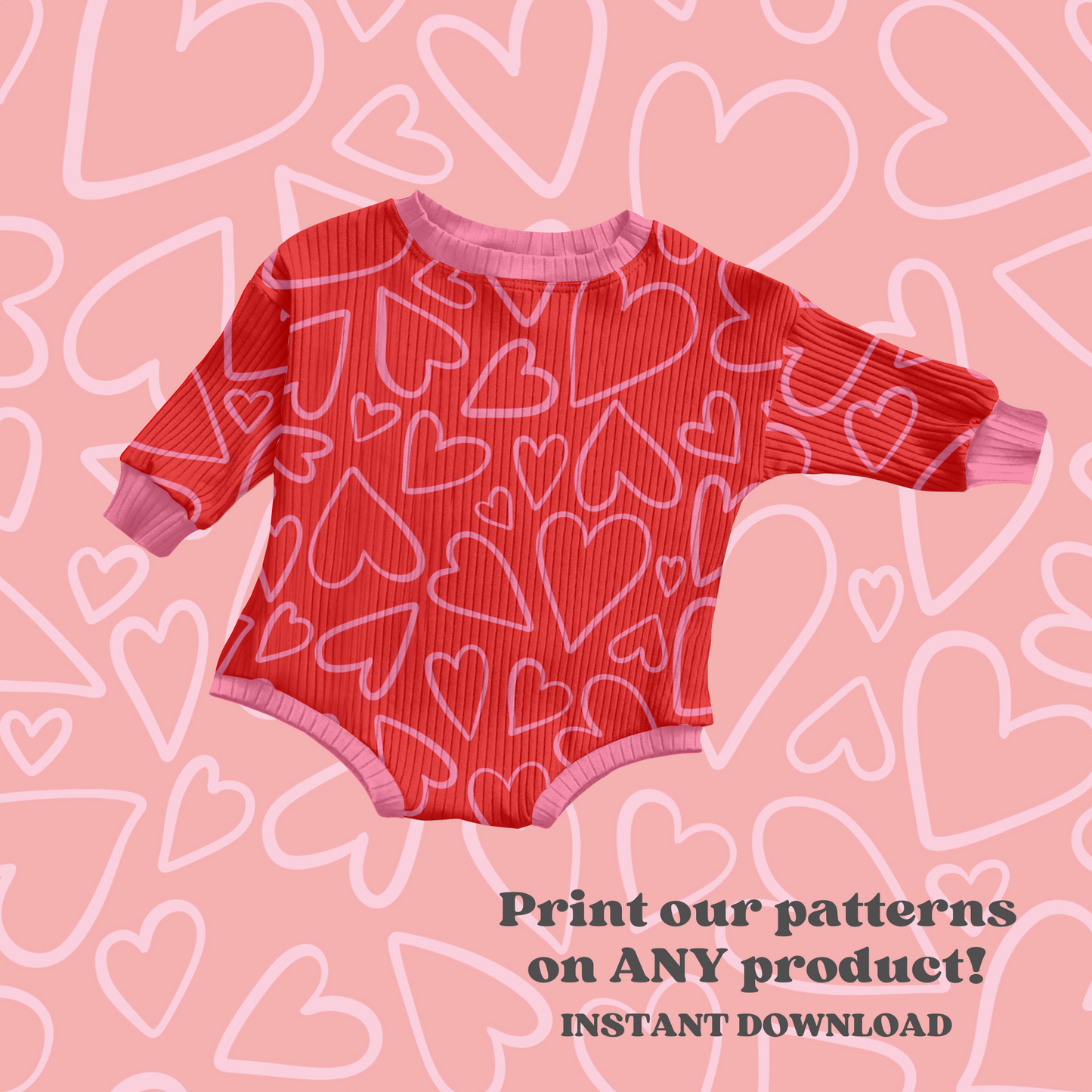 All over hearts pattern design