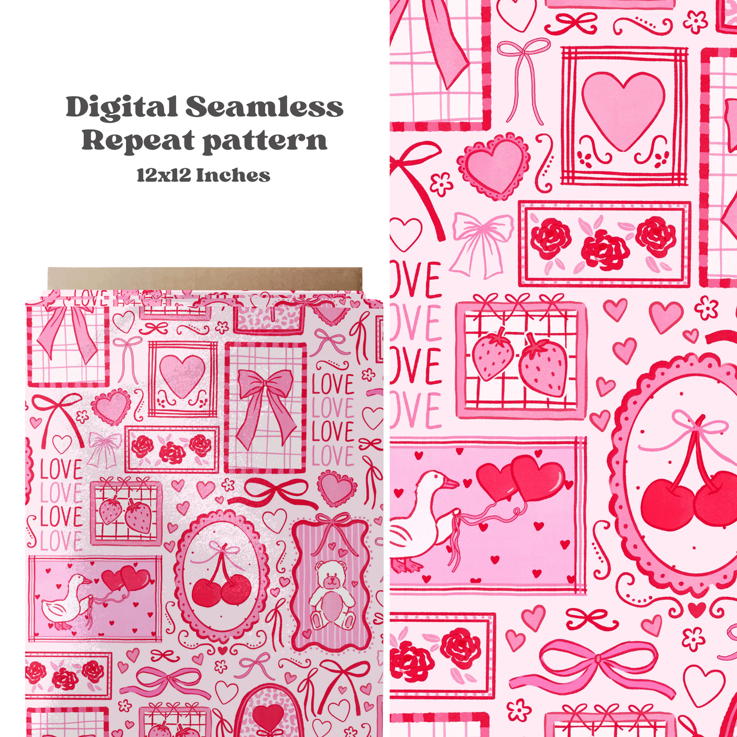 Pink Watercolor Valentine Stamps