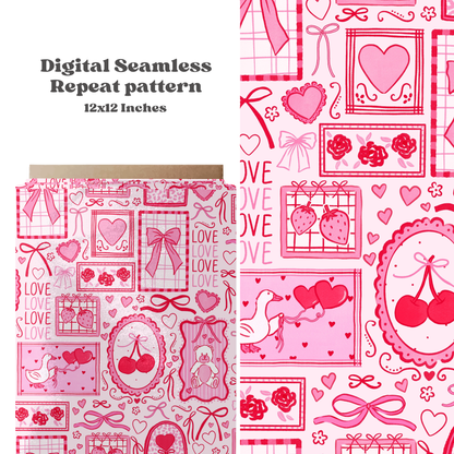 Pink Watercolor Valentine Stamps