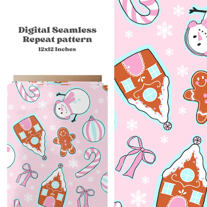 Pastel Gingerbread Christmas Pattern