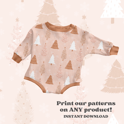 Boho neutral Christmas Pattern Bundle