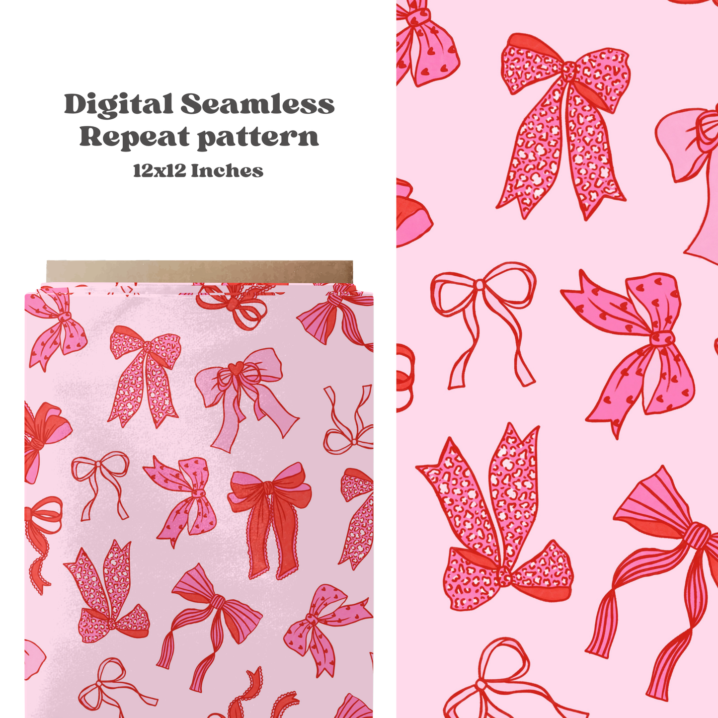 Valentine bows Seamless Pattern